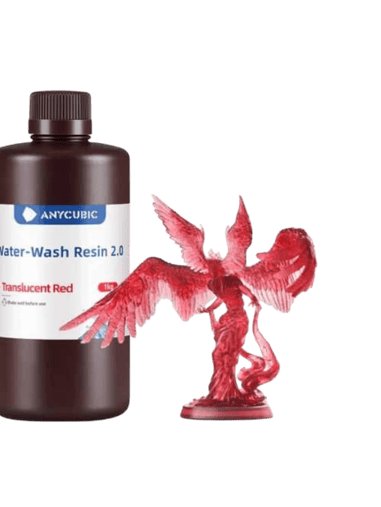 Anycubic Suda Yıkanabilir 2.0 Reçine - Transparan Kırmızı 1 Kg