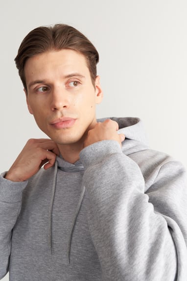 Çetinkaya Mentality 3706 Erkek Kapüşonlu Kanguru Cepli Rejenere Grimelanj Sweatshirt