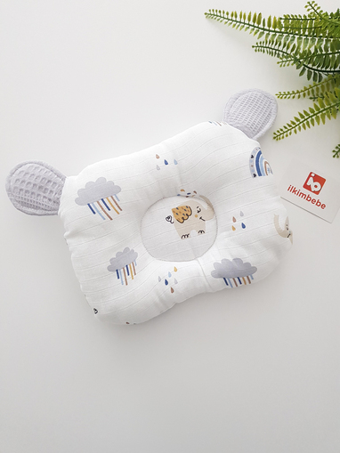Filli Pikeli Bebek Battaniyesi ve Kulaklı Yastık Seti 85x90