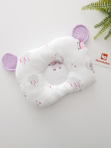Filli Pikeli Bebek Battaniyesi ve Kulaklı Yastık Seti 85x90