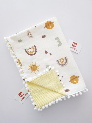 Gökkuşağı Pikeli Battaniye 85x90 - BATTANİYE&ALT AÇMA