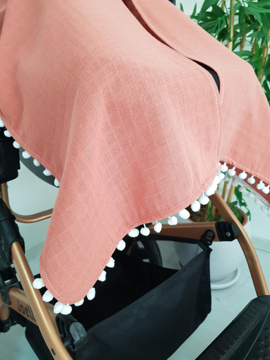 Ponponlu Bebek Puset Örtüsü