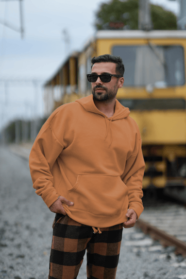 Geniş Kesim 3 İplik Vizon Şardonlu Sweatshirt