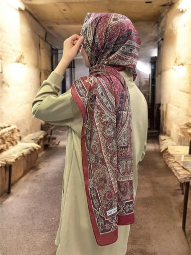 BAŞTACI SOFT ETNİK 0181 KOYU BORDO ŞAL