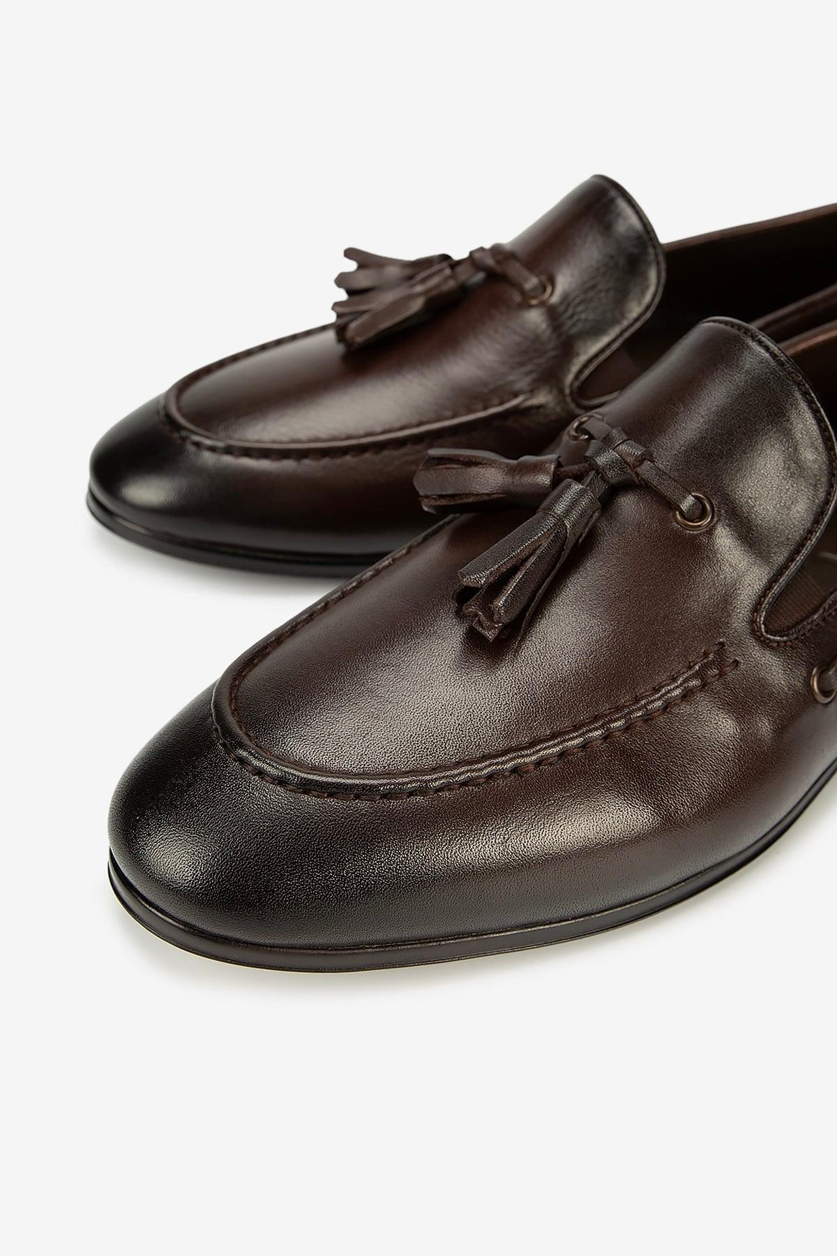 Erkek Deri Püsküllü Klasik Loafer — Kahverengi · görsel 3