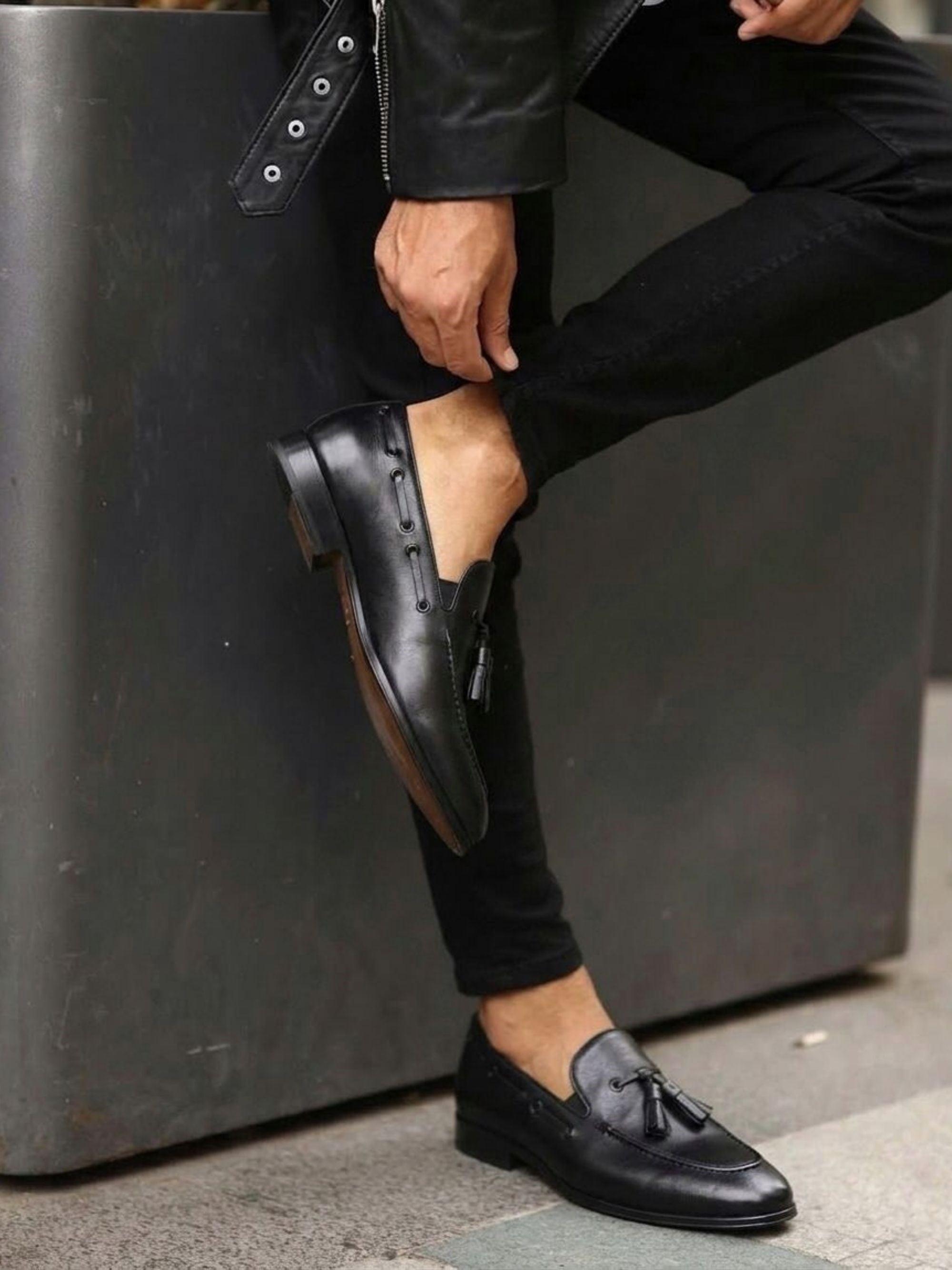 Erkek Deri Püsküllü Klasik Loafer — Siyah · görsel 5