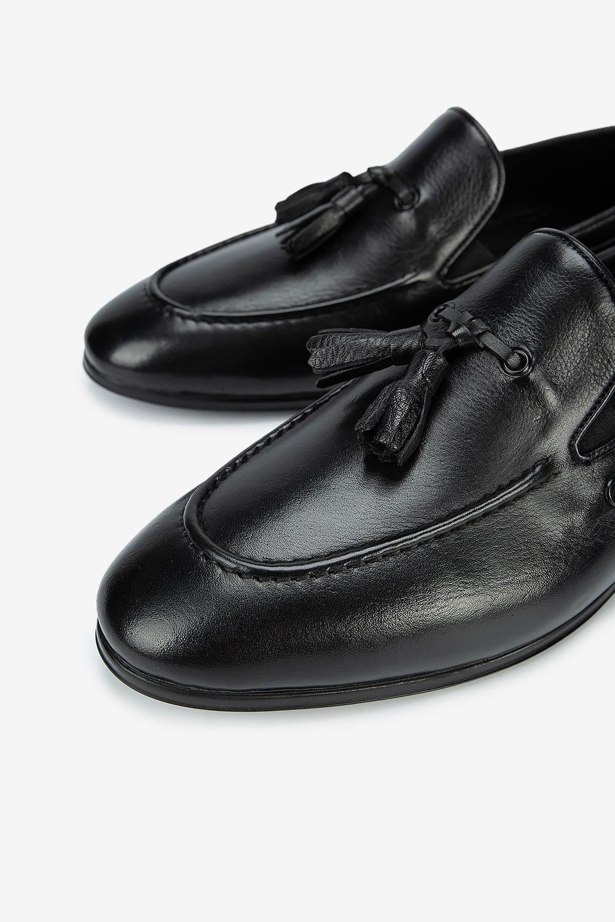 Erkek Deri Püsküllü Klasik Loafer — Siyah · görsel 3