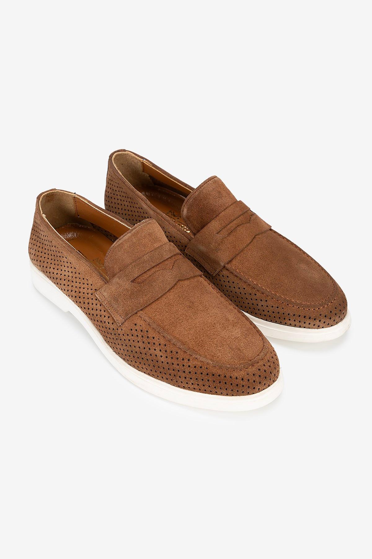 Erkek Süet Penny Günlük Loafer — Taba · görsel 2