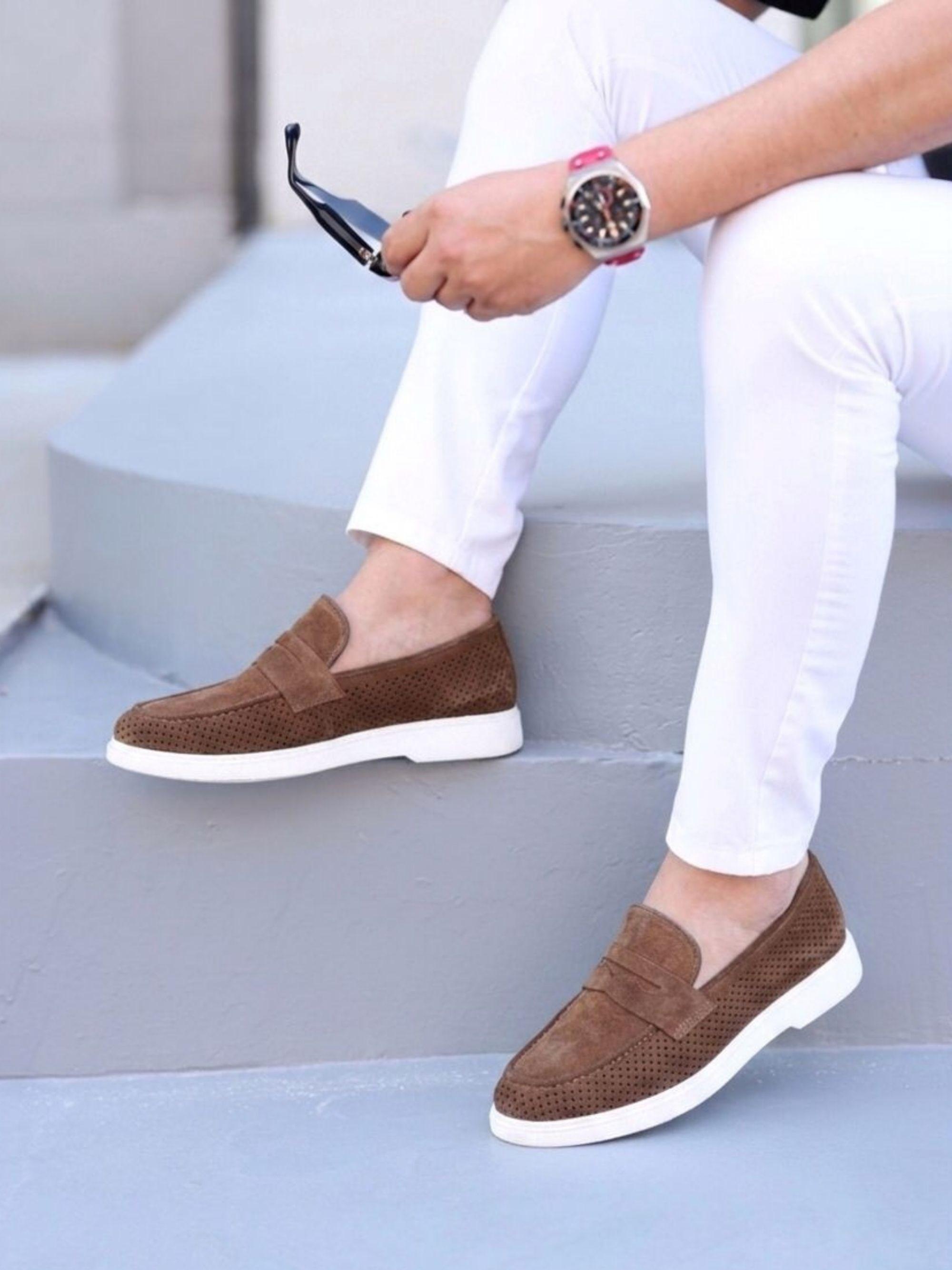 Erkek Süet Penny Günlük Loafer — Taba · görsel 5