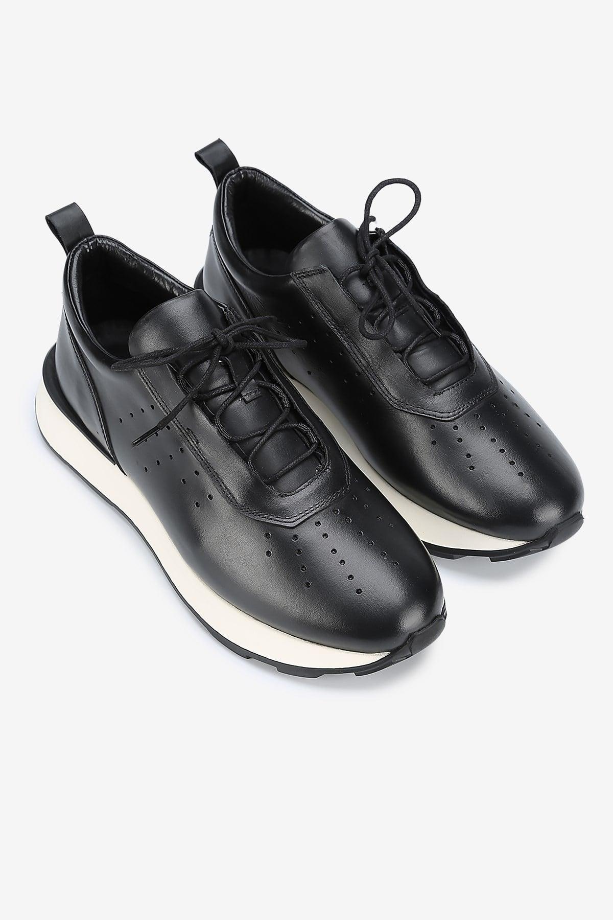 Erkek Deri Eva Tabanlı Retro Sneaker — Siyah · görsel 2