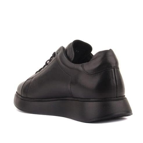 Erkek Deri Bağcıklı Günlük Sneaker — Siyah · görsel 4