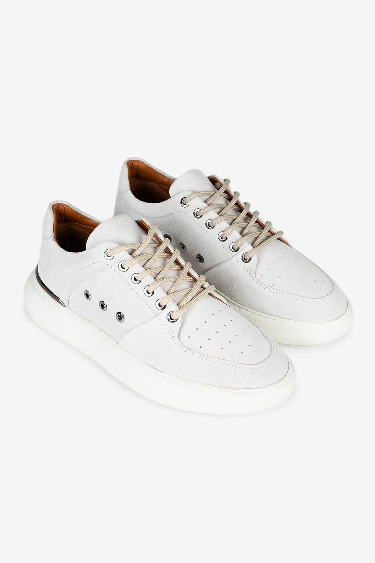 Erkek Süet Eva Tabanlı Metalik Detaylı Sneaker – Latte · görsel 2