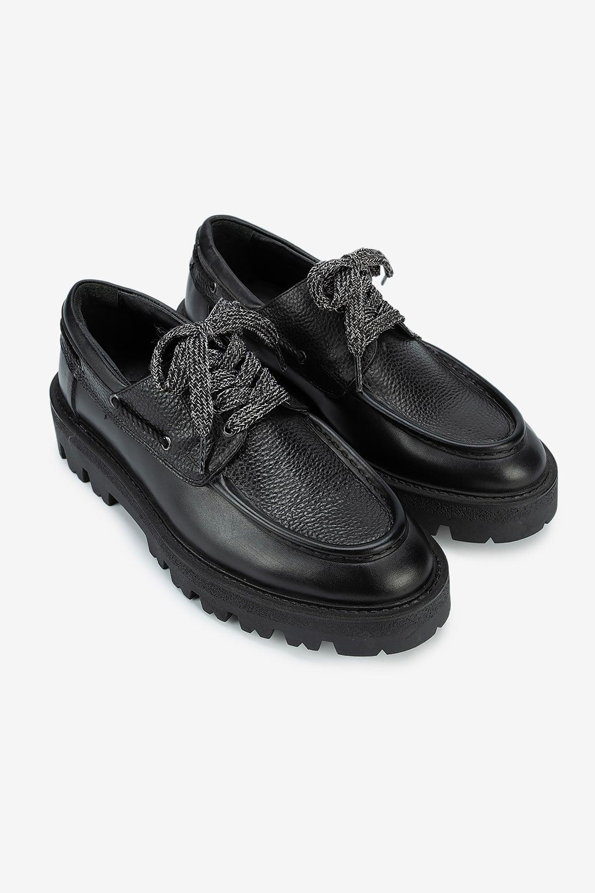 Erkek Deri Kalın Tabanlı Püsküllü Klasik Loafer — Siyah · görsel 2
