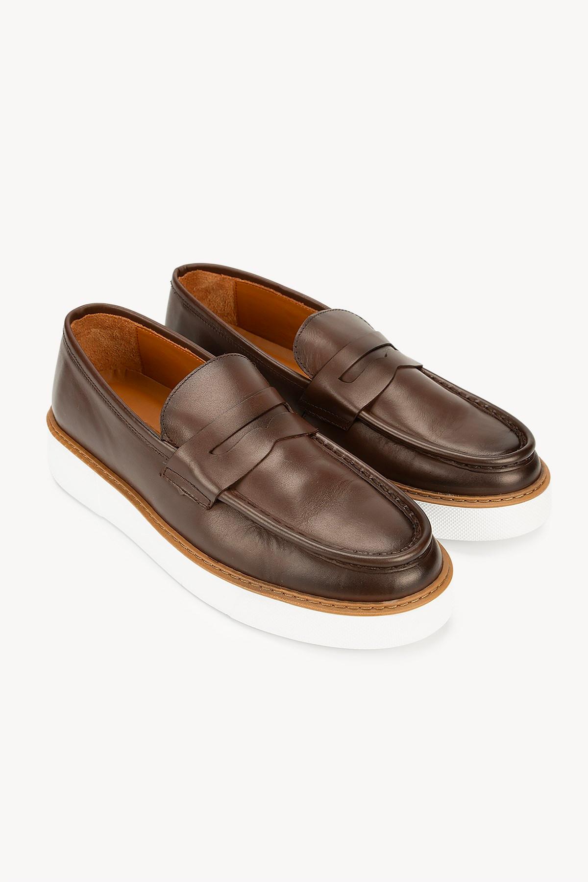 Erkek Deri Penny Günlük Loafer — Kahverengi · görsel 2