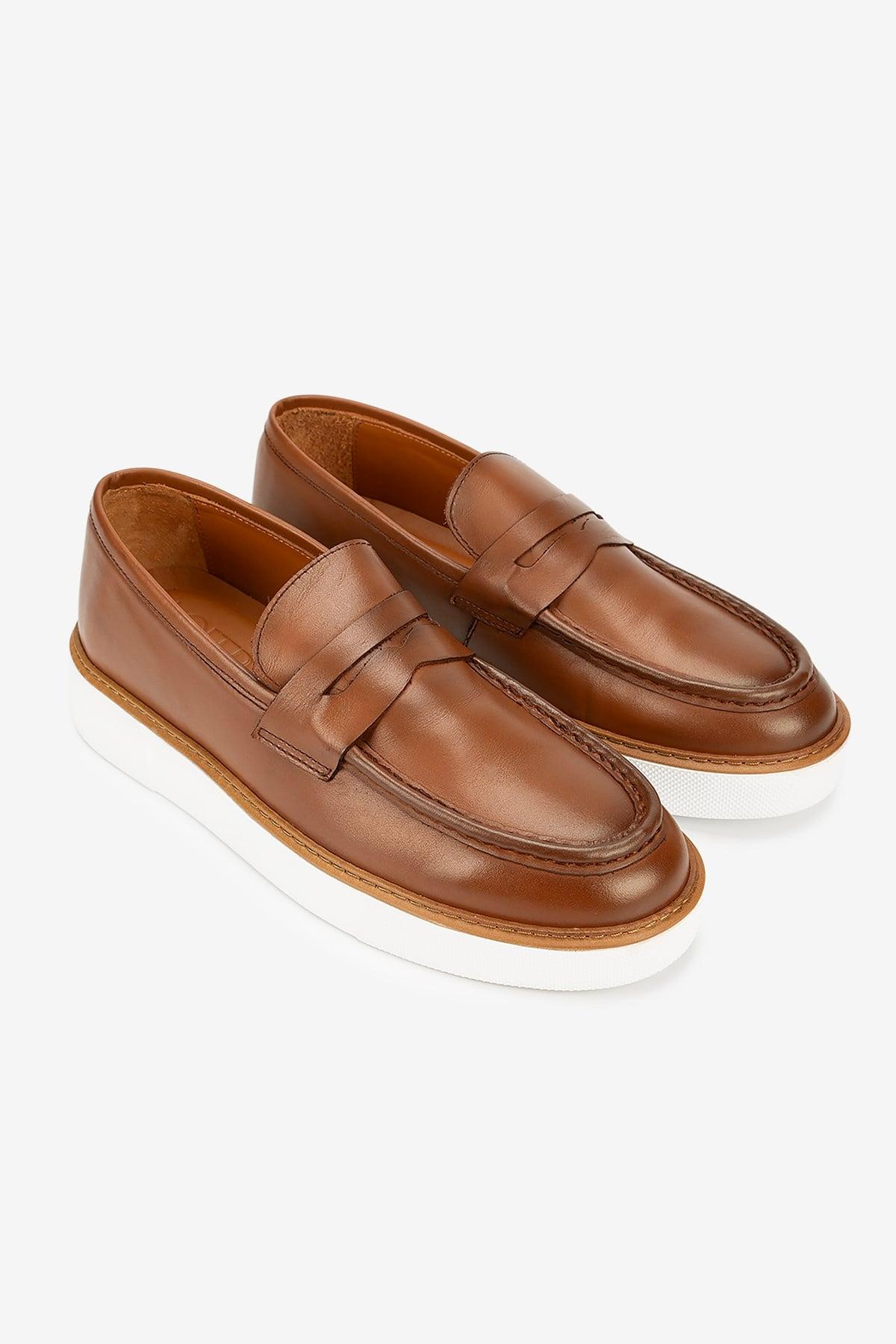 Erkek Deri Penny Günlük Loafer — Koyu Taba · görsel 2