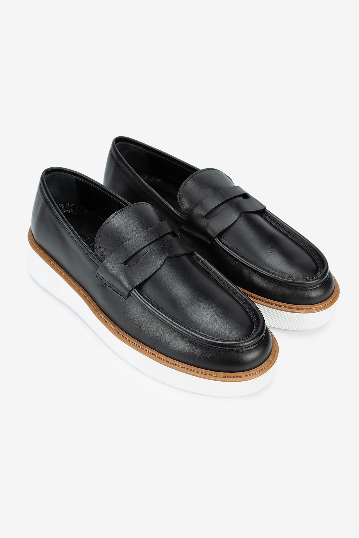 Erkek Deri Penny Günlük Loafer — Siyah · görsel 2