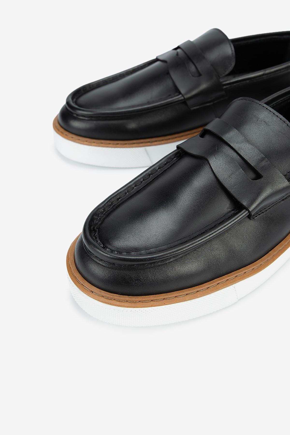 Erkek Deri Penny Günlük Loafer — Siyah · görsel 3
