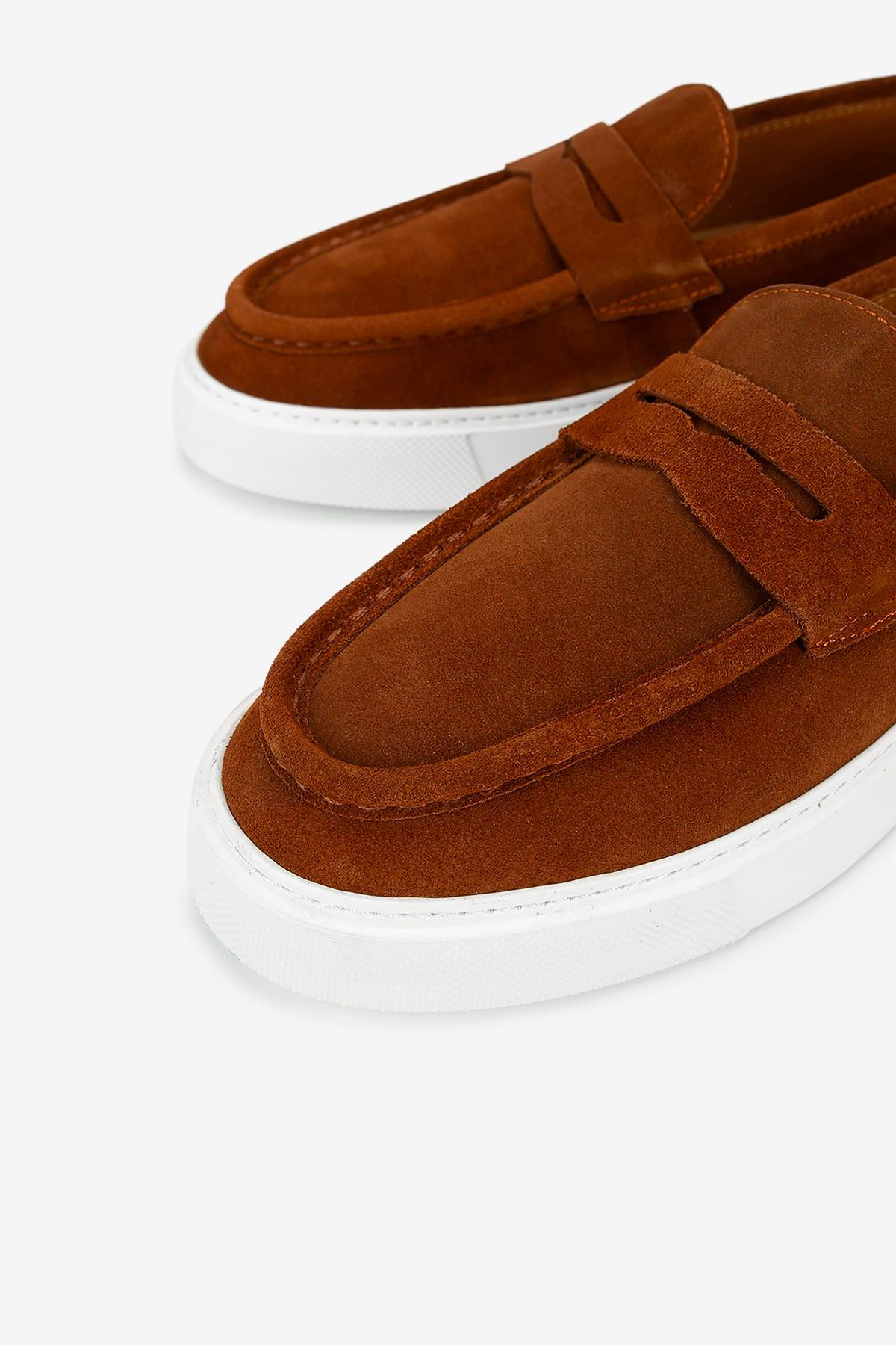 Erkek Süet Eva Tabanlı Bantlı Günlük Loafer — Taba · görsel 3