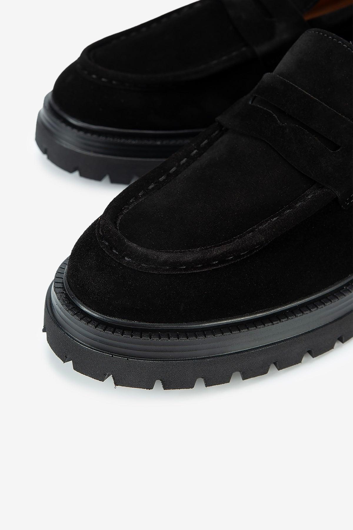 Erkek Süet Eva Tabanlı Bantlı Klasik Loafer — Siyah · görsel 3