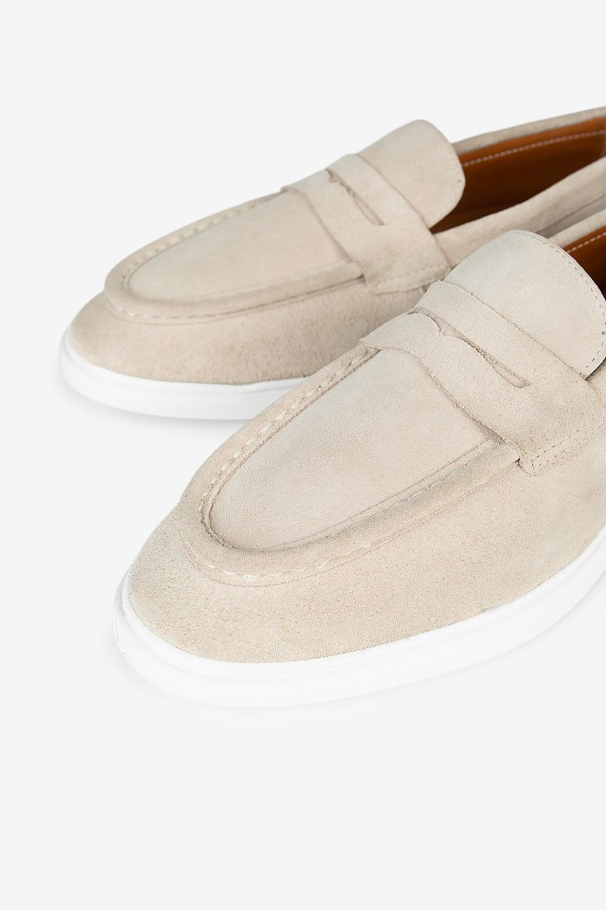 Erkek Süet Penny Günlük Loafer – Latte · görsel 3