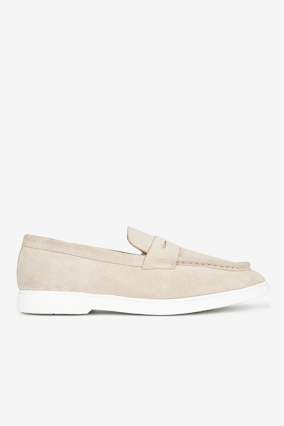 Erkek Süet Penny Günlük Loafer – Latte
