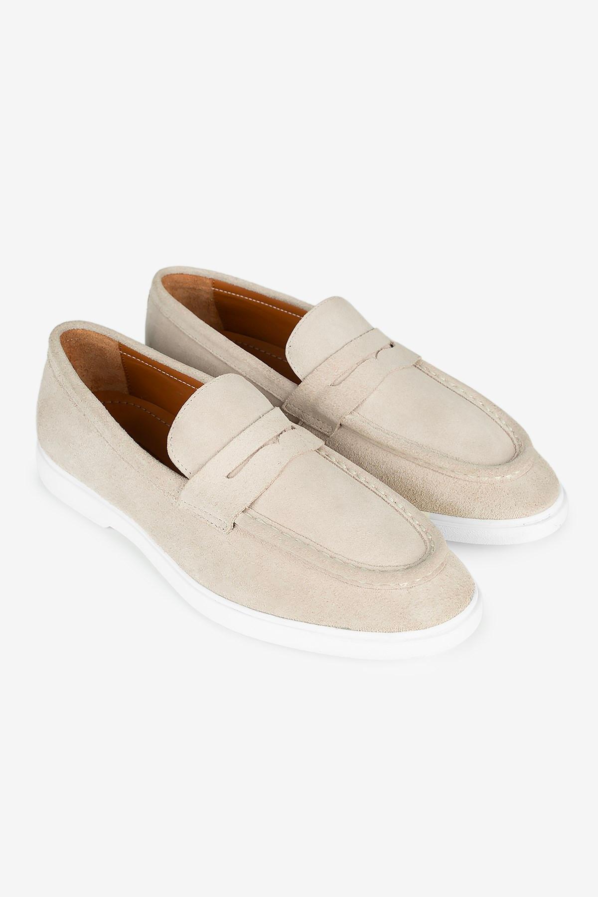 Erkek Süet Penny Günlük Loafer – Latte · görsel 2
