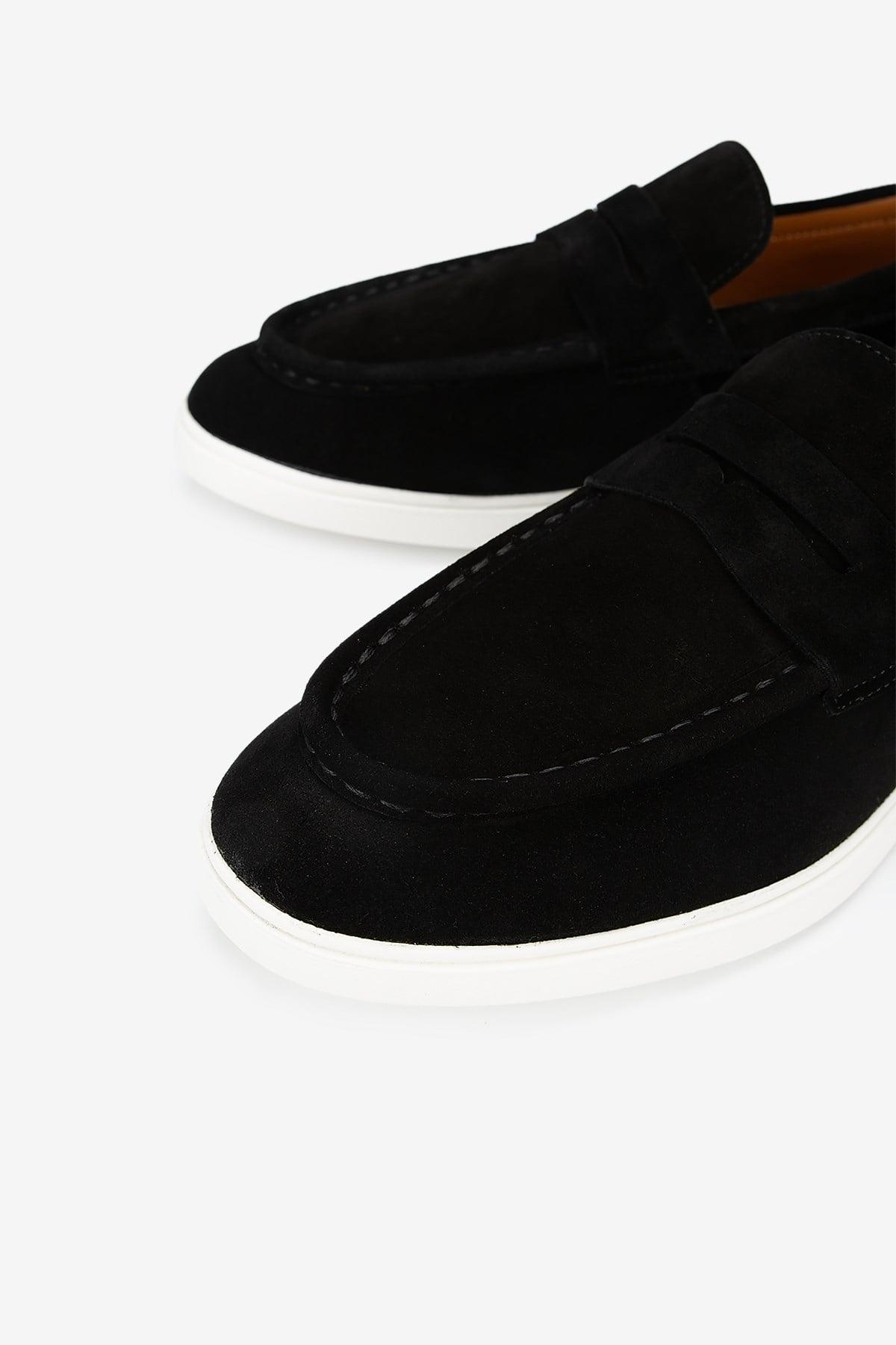 Erkek Süet Penny Günlük Loafer — Siyah · görsel 3