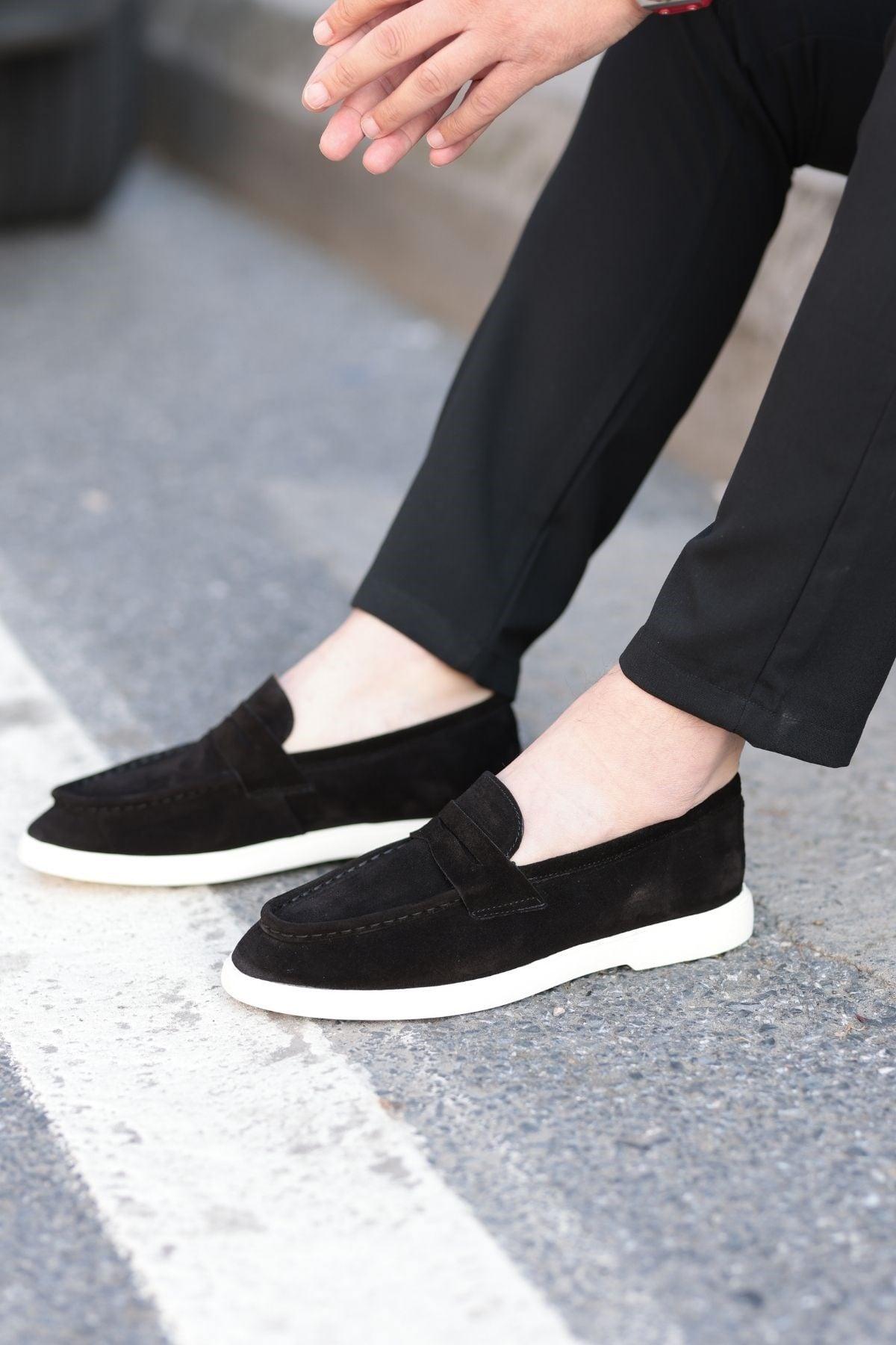 Erkek Süet Penny Günlük Loafer — Siyah · görsel 5