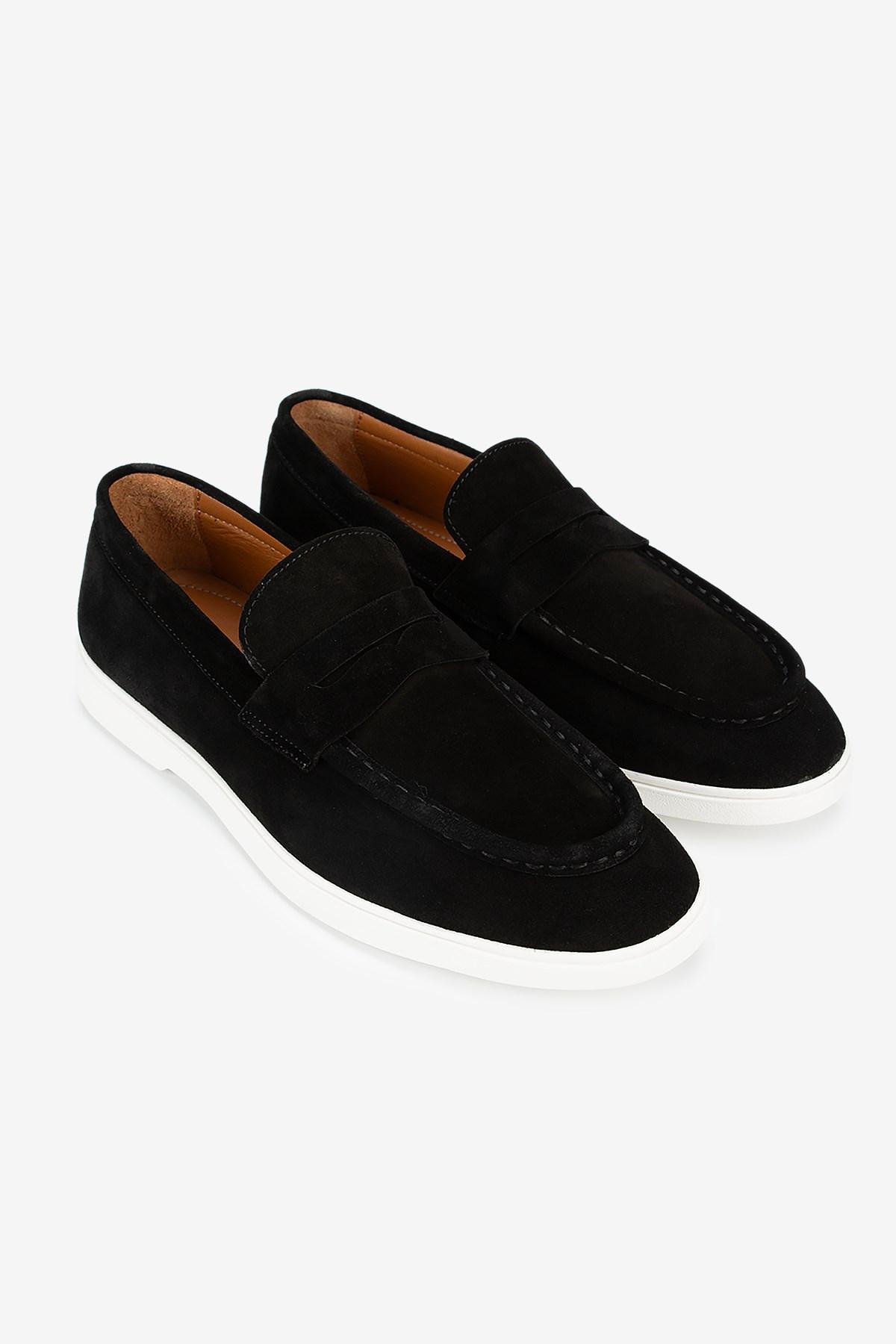 Erkek Süet Penny Günlük Loafer — Siyah · görsel 2