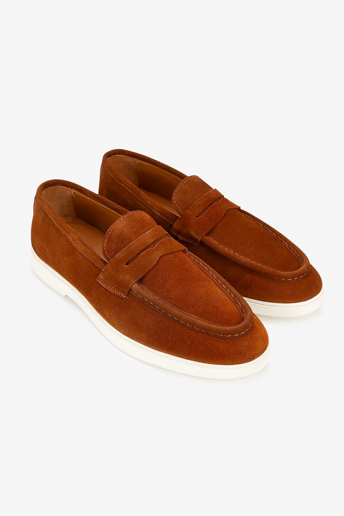 Erkek Süet Eva Tabanlı Bantlı Günlük Loafer — Taba · görsel 2