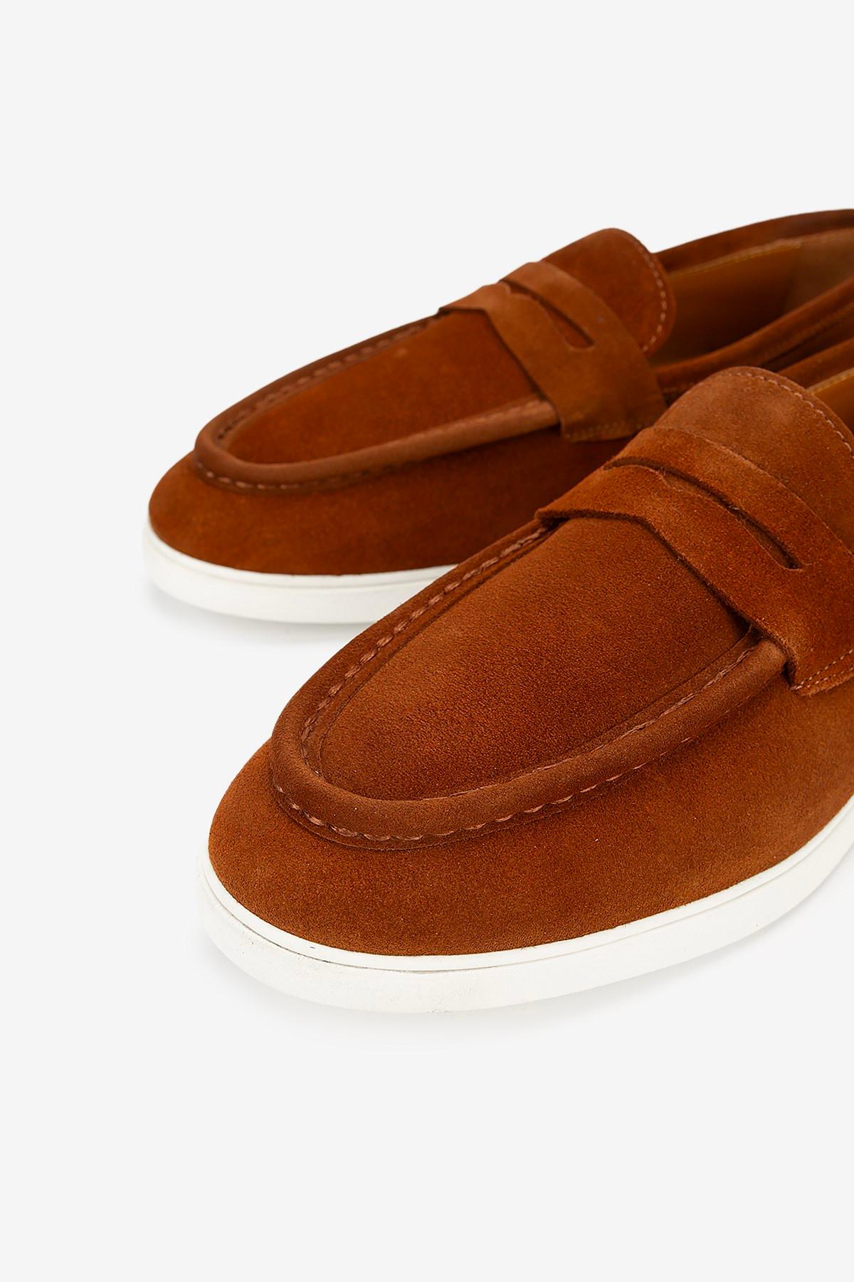 Erkek Süet Eva Tabanlı Bantlı Günlük Loafer — Taba · görsel 3