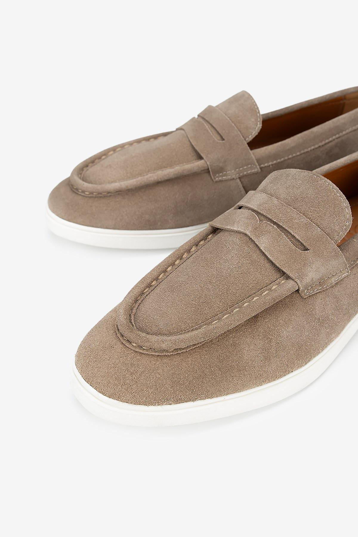 Erkek Süet Eva Tabanlı Bantlı Günlük Loafer – Vizon · görsel 3