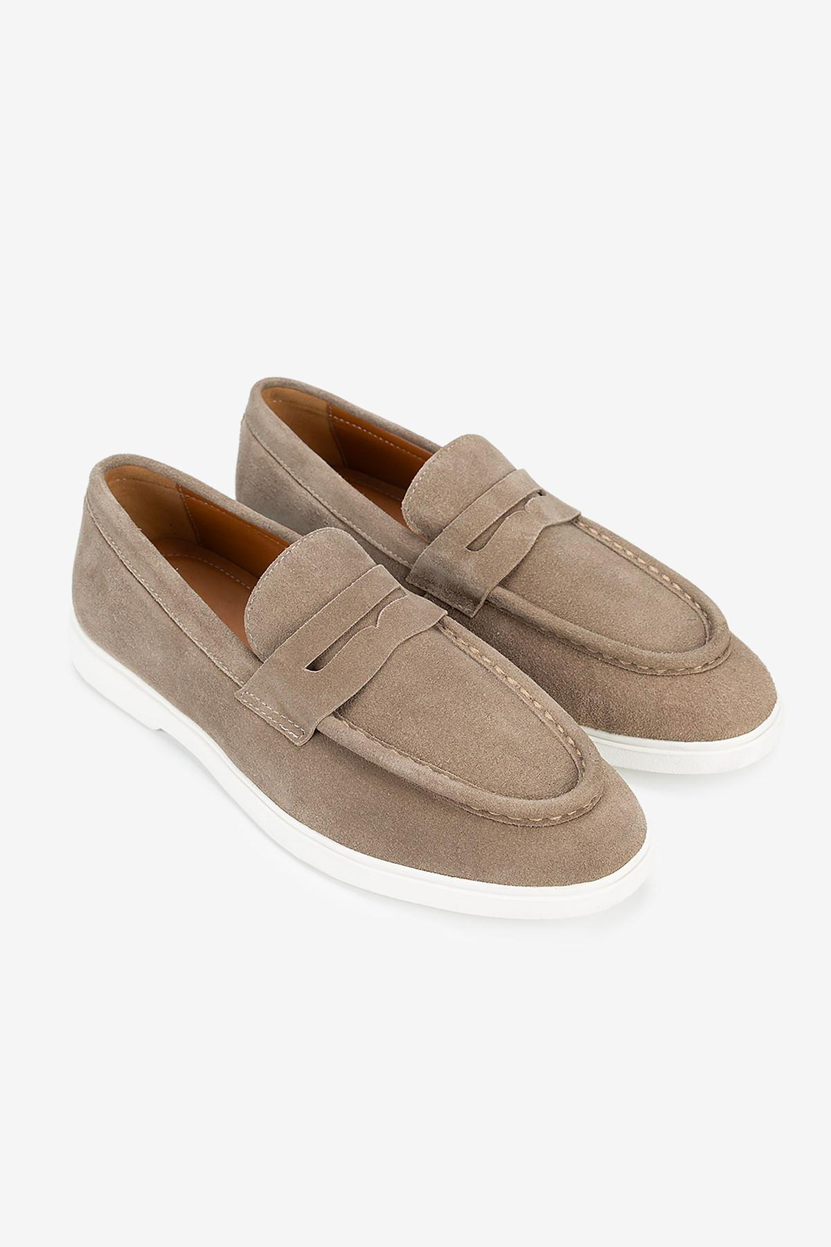 Erkek Süet Eva Tabanlı Bantlı Günlük Loafer – Vizon · görsel 2