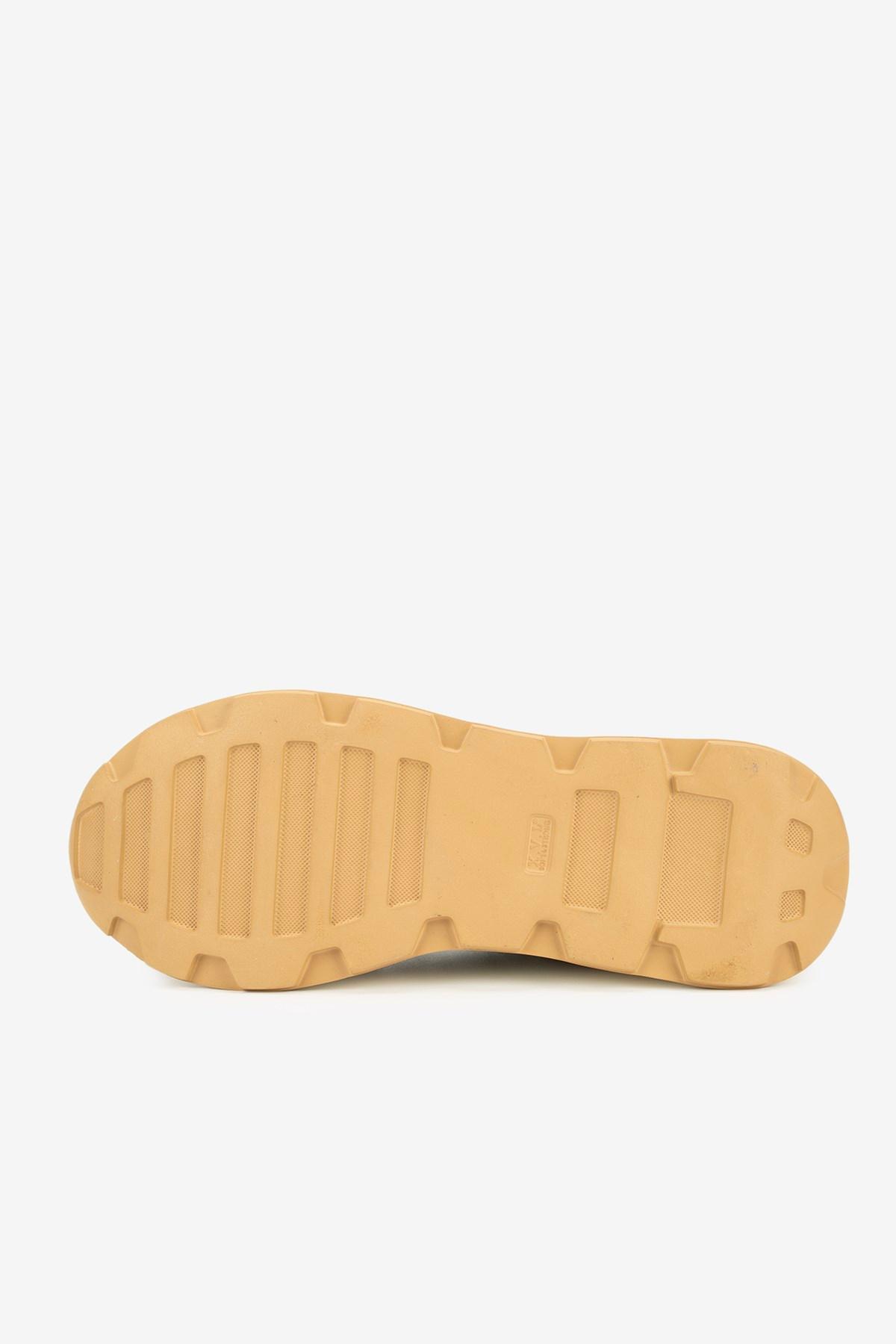 Erkek Kroko Desenli Deri Retro Sneaker — Kahverengi · görsel 4