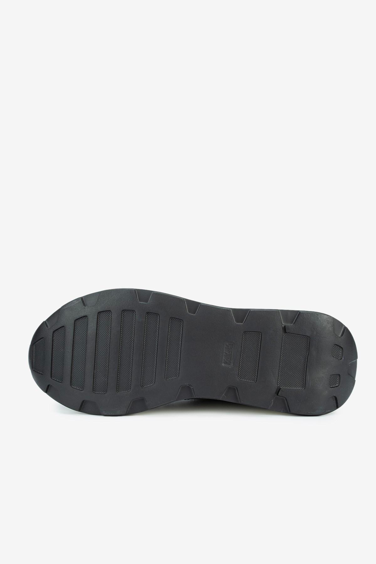 Erkek Kroko Desenli Deri Retro Sneaker — Siyah · görsel 4