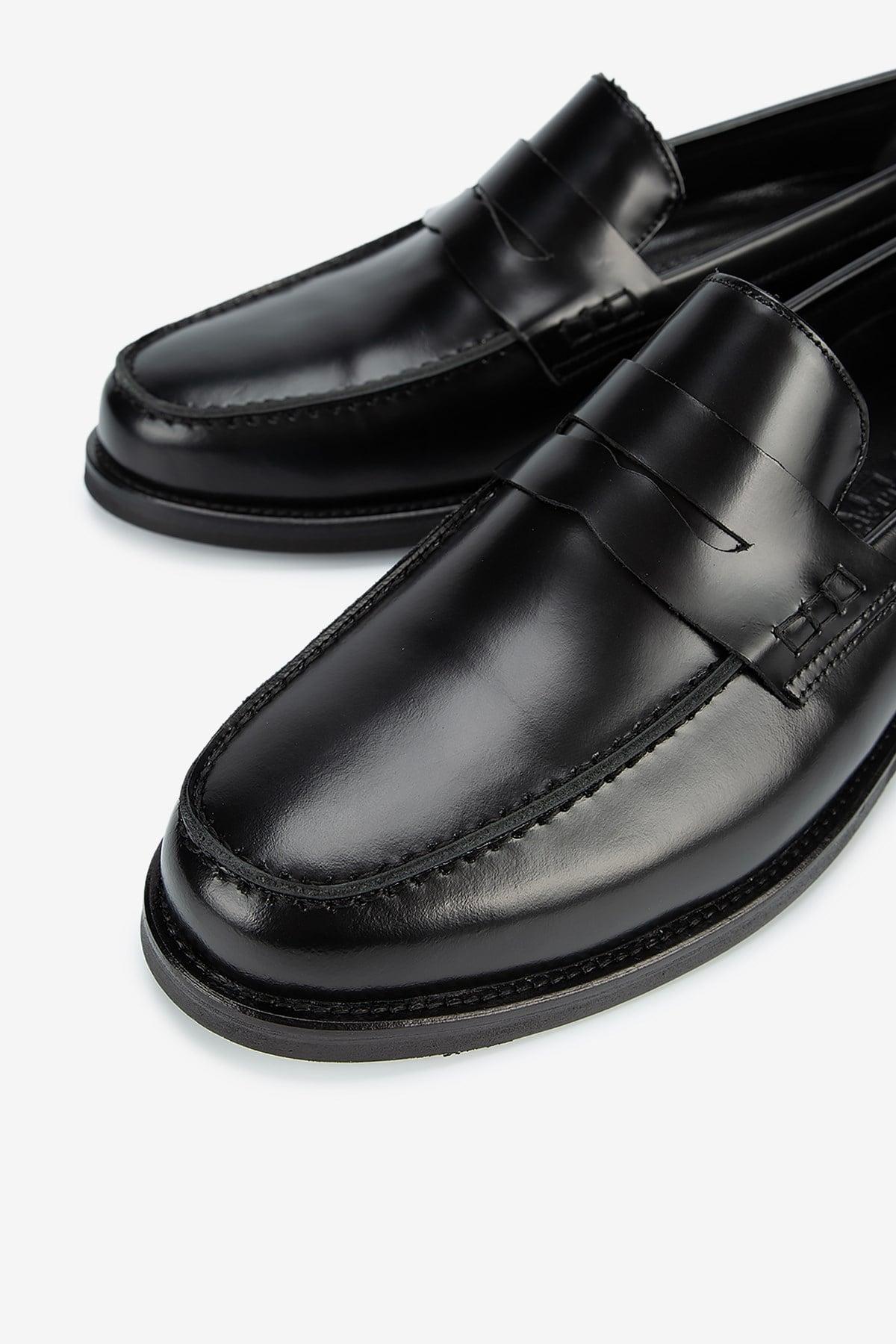 Erkek Açma Deri Jurdan Tabanlı Bantlı Klasik Loafer — Siyah · görsel 3