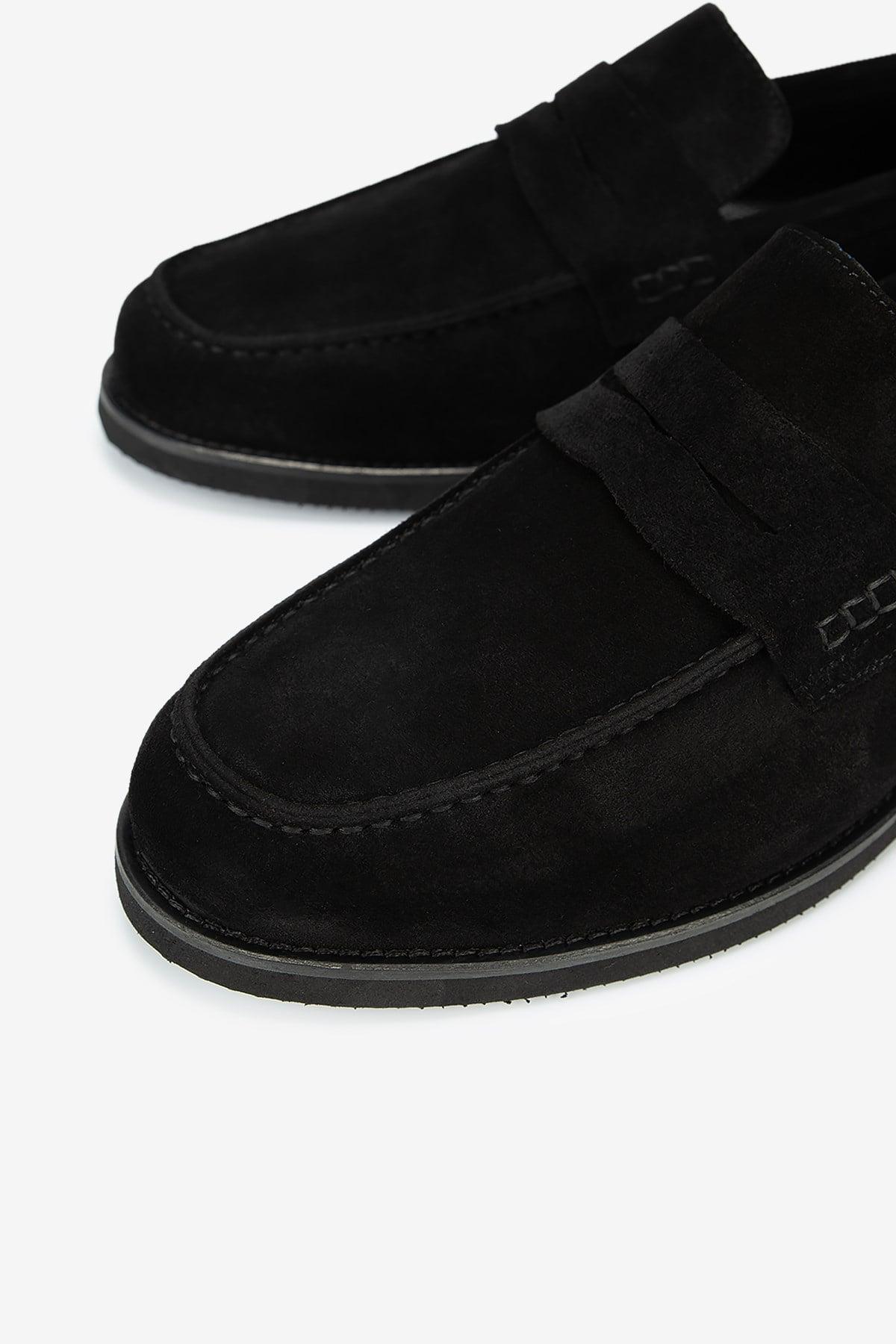 Erkek Süet Eva Tabanlı Bantlı Klasik Loafer — Siyah · görsel 3