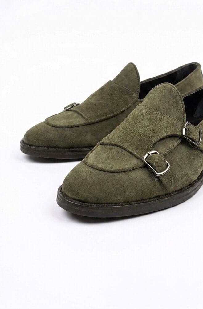 Erkek Süet Tokalı Klasik Loafer — Haki · görsel 3
