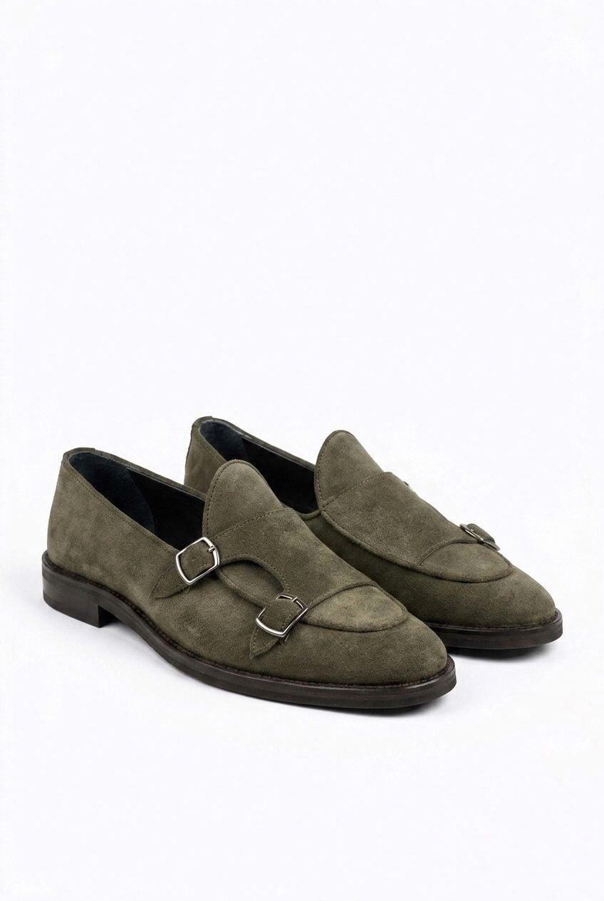 Erkek Süet Tokalı Klasik Loafer — Haki · görsel 2