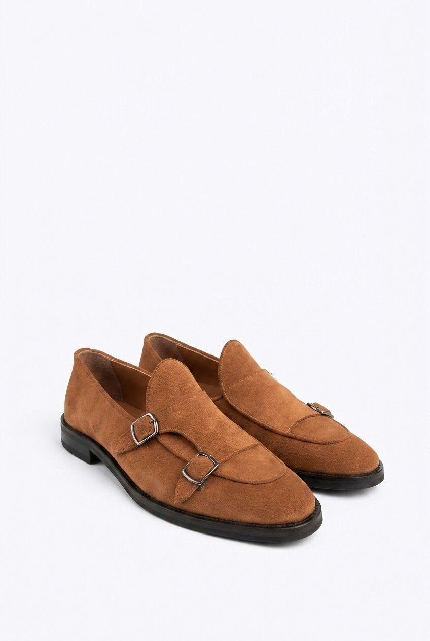 Erkek Süet Eva Tabanlı Bantlı Klasik Loafer — Taba · görsel 2