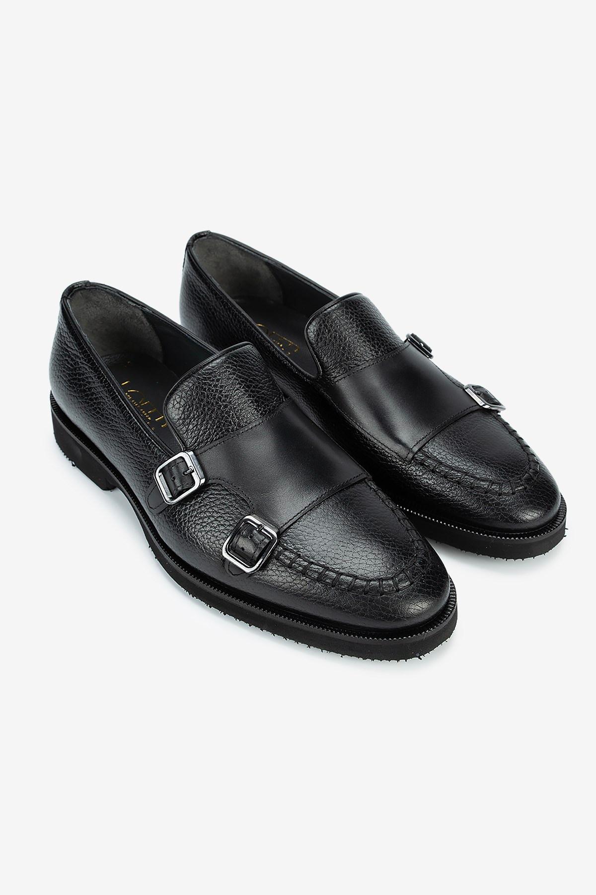 Erkek Floter Deri Eva Tabanlı Tokalı Klasik Loafer — Siyah · görsel 2