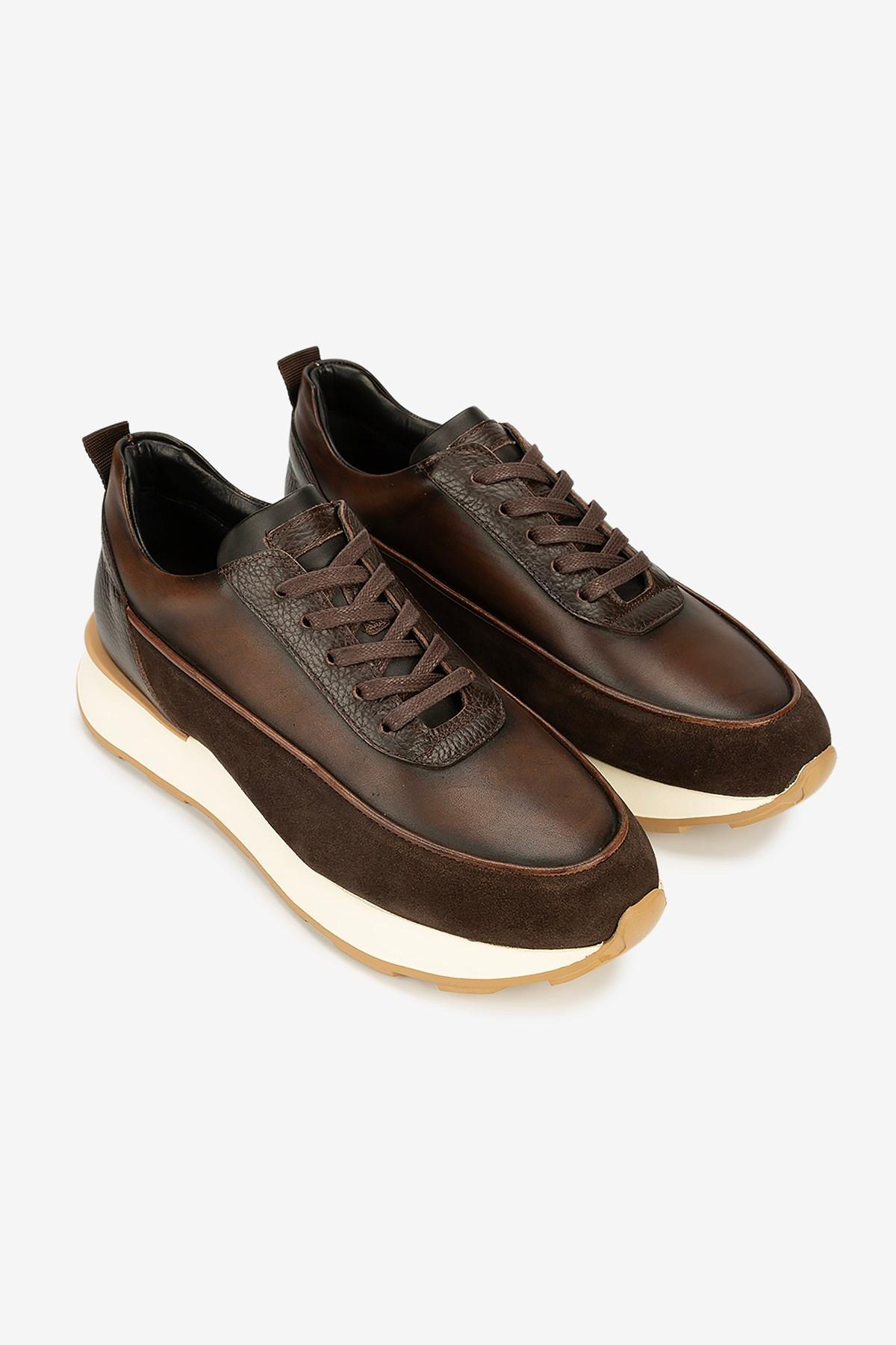 Erkek Süet Retro Sneaker — Kahverengi · görsel 2