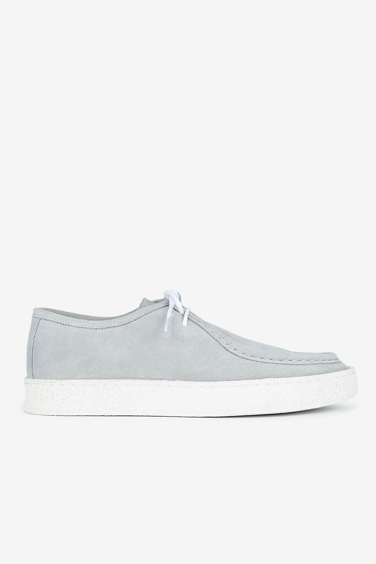 Erkek Süet Bağcıklı Günlük Sneaker — Gri