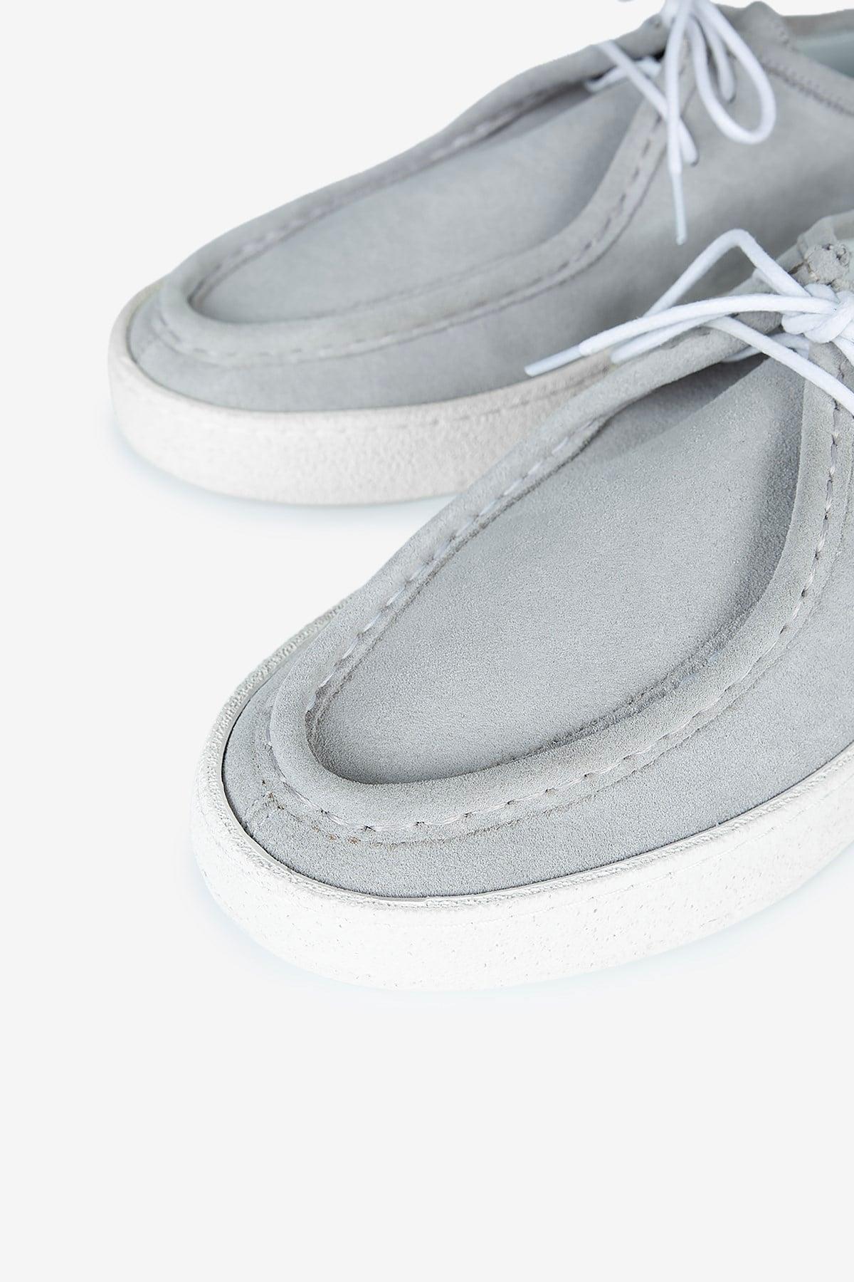 Erkek Süet Bağcıklı Günlük Sneaker — Gri · görsel 3