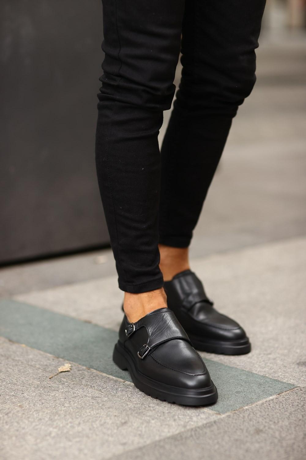 Erkek Deri Eva Tabanlı Tokalı Klasik Loafer — Siyah · görsel 2