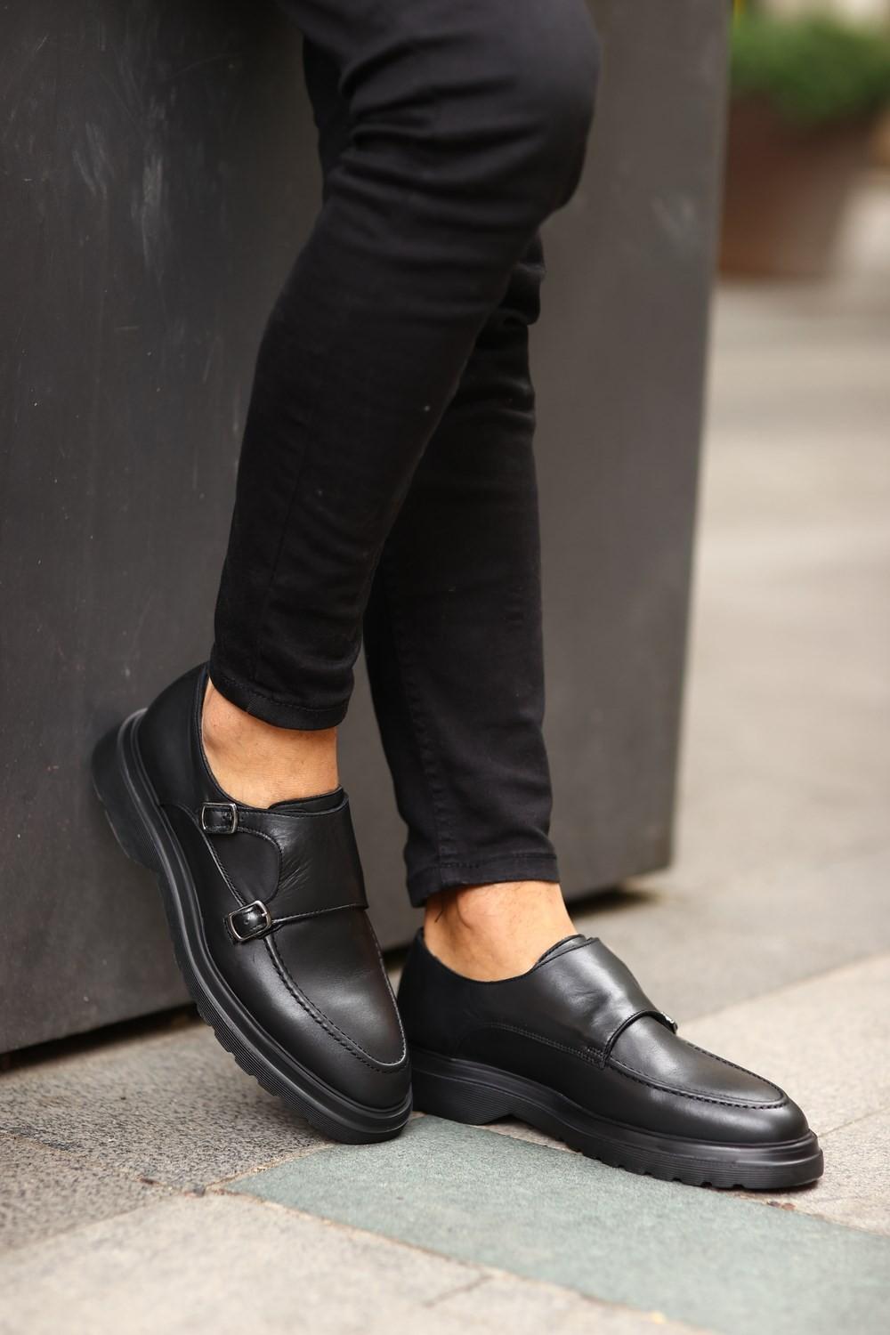 Erkek Deri Eva Tabanlı Tokalı Klasik Loafer — Siyah · görsel 3