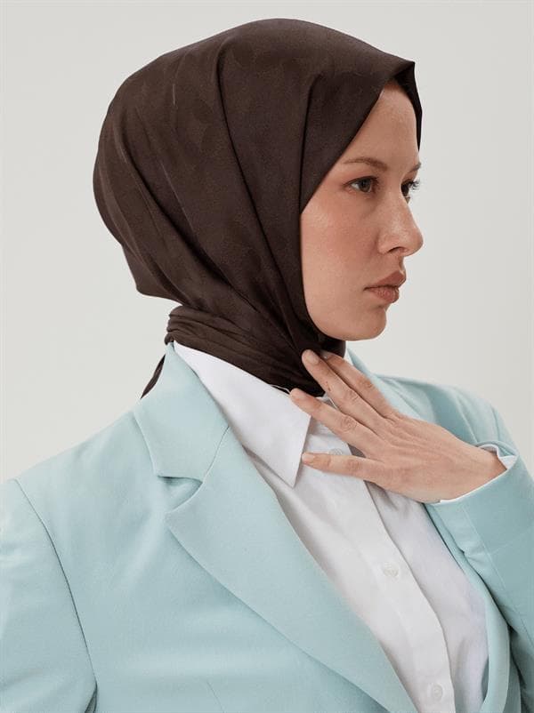 Acı Kahve Rise Desen Jakar Şal
