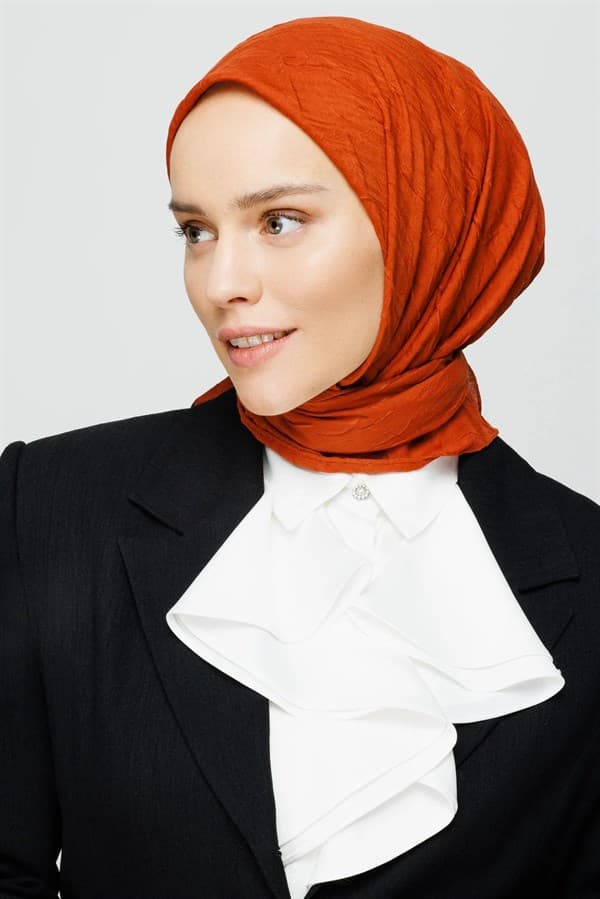 Açık Kiremit Bambu Eşarp