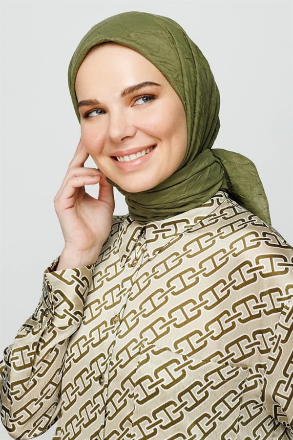 Asker Yeşili Bambu Eşarp