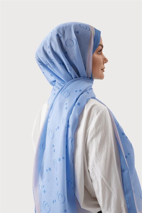 Baby Blue COCO Desen Şal - görsel 3